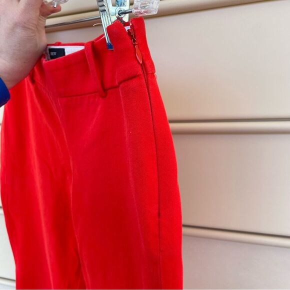 J Crew Minni Crop Pant Bright Red Size 0 - Picture 3 of 9